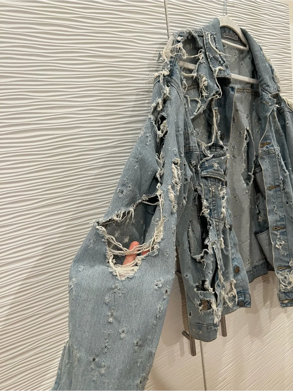 Carmar Light Blue Distressed Oversized Denim Jacket